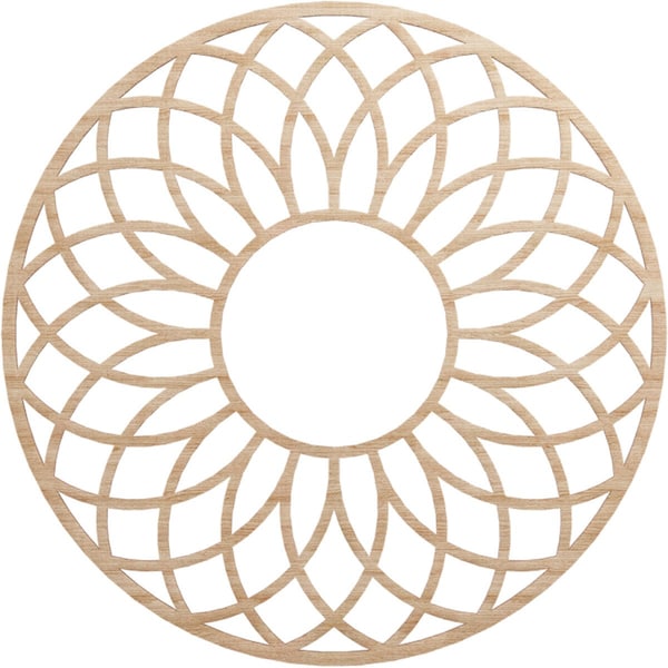 Ekena Millwork Cannes Wood Fretwork Pierced Ceiling Medallion, Alder, 32"OD x 11"ID x 1/4"T CMWP32X32X0250CNAL - main